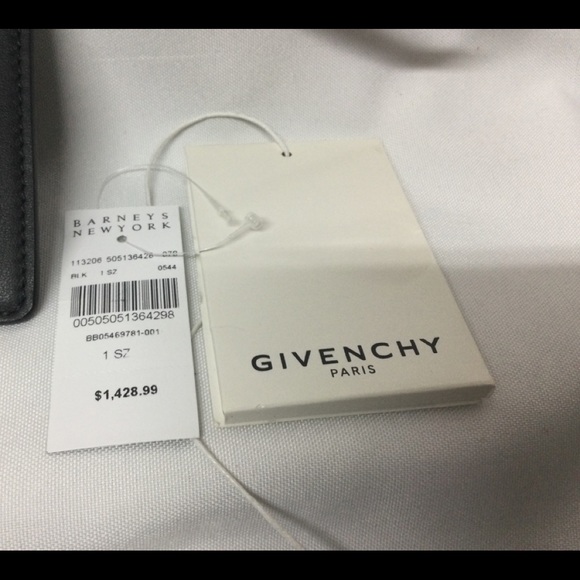 Givenchy Leather Pouch/ Wristlet 7.5” x 5.25” zip top black